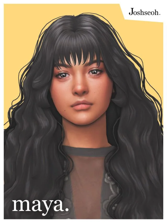 Vista previa de Cabello Maya, cabello de joshseoh para Los Sims 4.