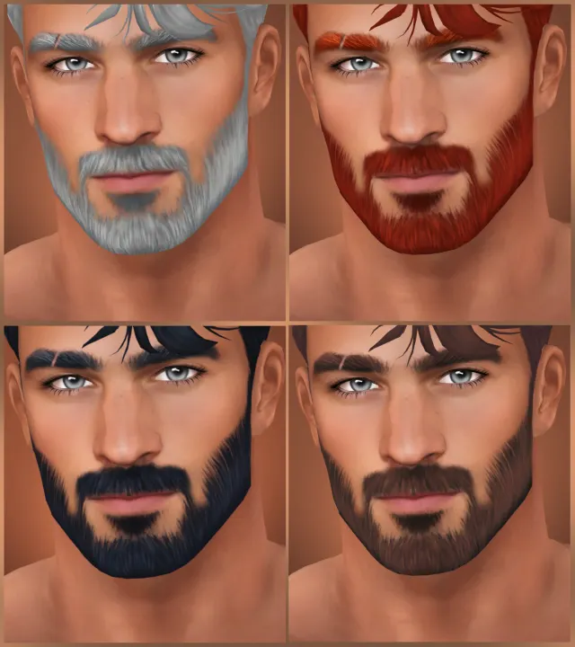 Vista previa de Cabello Metropolitan Facial, cabello de golyhawhaw para Los Sims 4.
