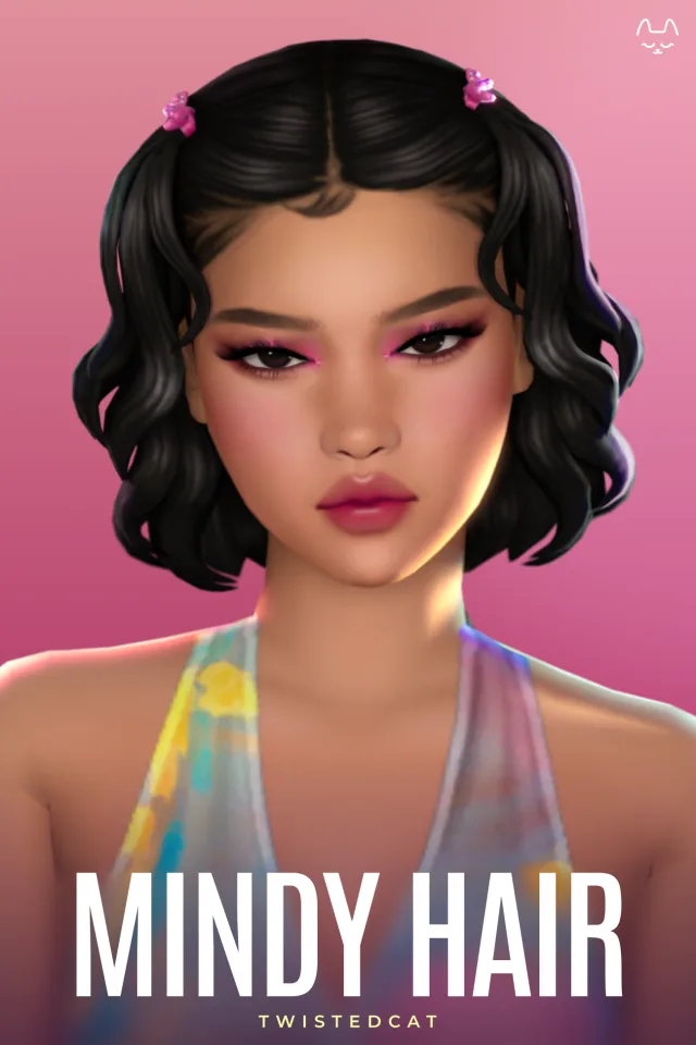 Vista previa de Cabello Mindy, cabello de twisted-cat para Los Sims 4.