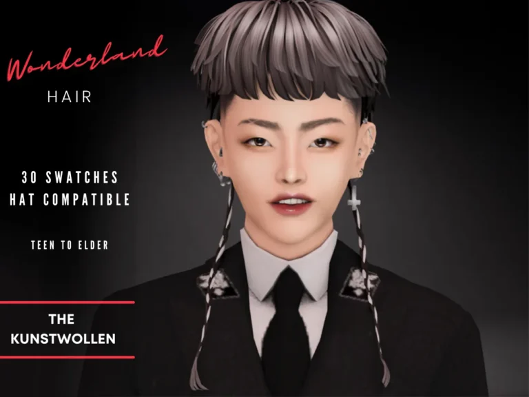 Vista previa de Cabello n ATEEZ inspired, cabello de thekunstwollen para Los Sims 4.