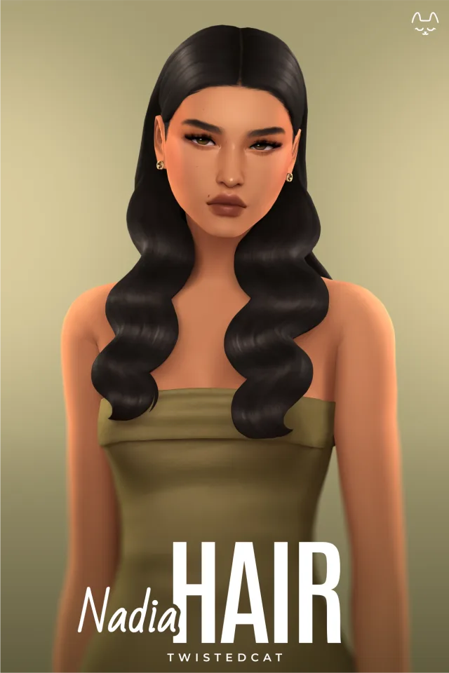 Vista previa de Cabello Nadia, cabello de twisted-cat para Los Sims 4.