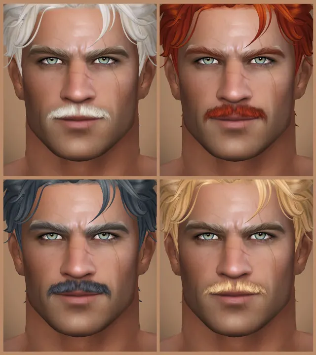 Vista previa de Cabello Philadelphia Facial, cabello de golyhawhaw para Los Sims 4.