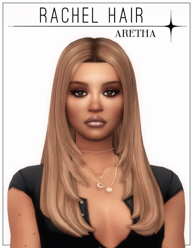 Vista previa de Cabello rachel, cabello de arethabee para Los Sims 4.