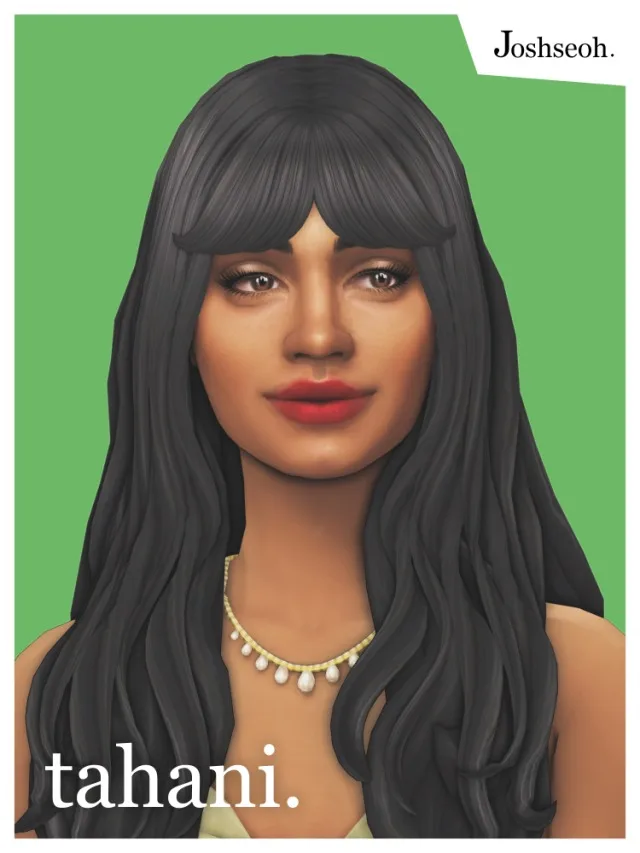 Vista previa de Cabello Tahani, cabello de joshseoh para Los Sims 4.