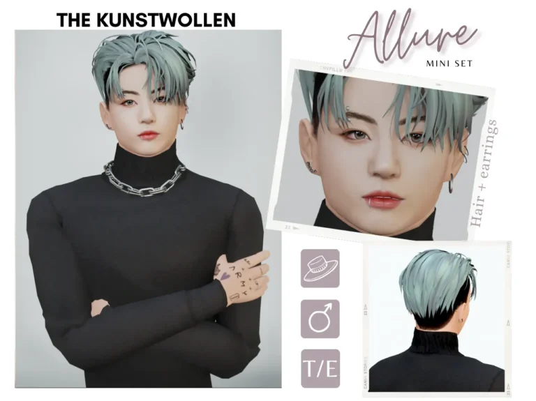 Vista previa de Cabello, cabello de thekunstwollen para Los Sims 4.