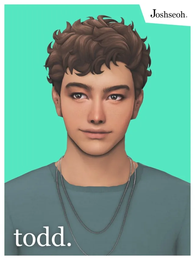 Vista previa de Cabello Todd, cabello de joshseoh para Los Sims 4.