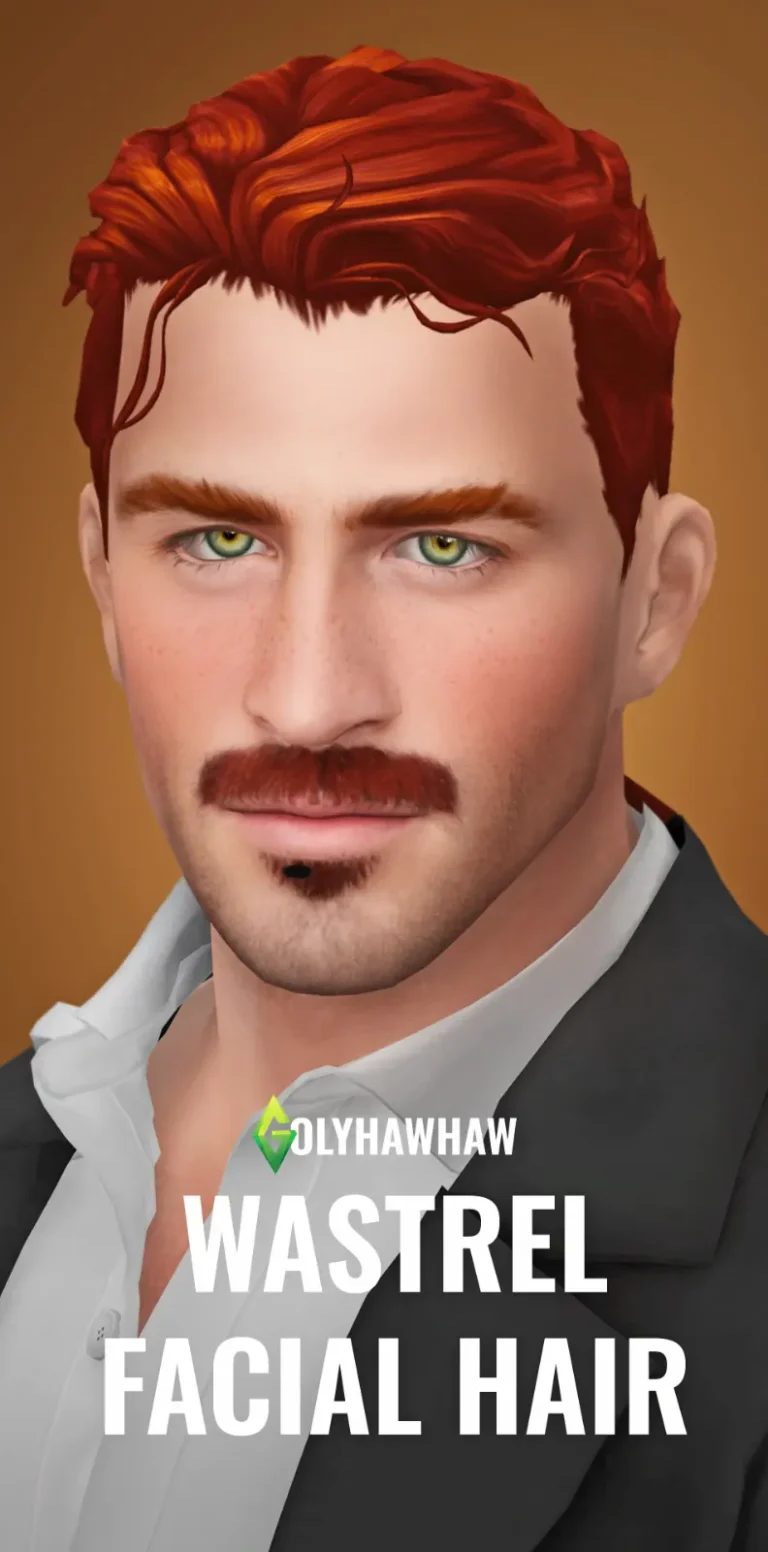 Vista previa de Cabello WASTREL FACIAL, cabello de golyhawhaw para Los Sims 4.