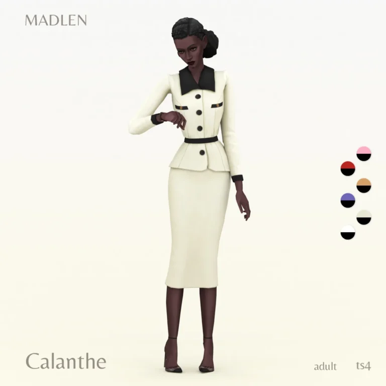 Vista previa de Calanthe conjunto new formal conjunto perfect for, ropa de madlensims para Los Sims 4.