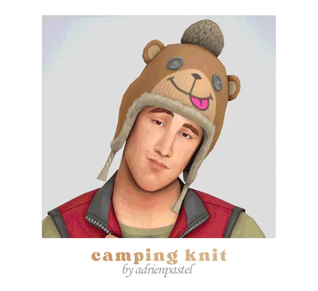 Vista previa de Camping Knit Hat, accesorios de its-adrienpastel para Los Sims 4.