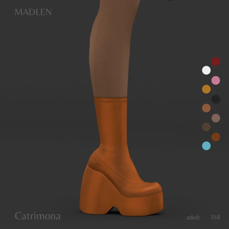 Vista previa de Carimona boots another pair of boots inspired by, zapatos de madlensims para Los Sims 4.