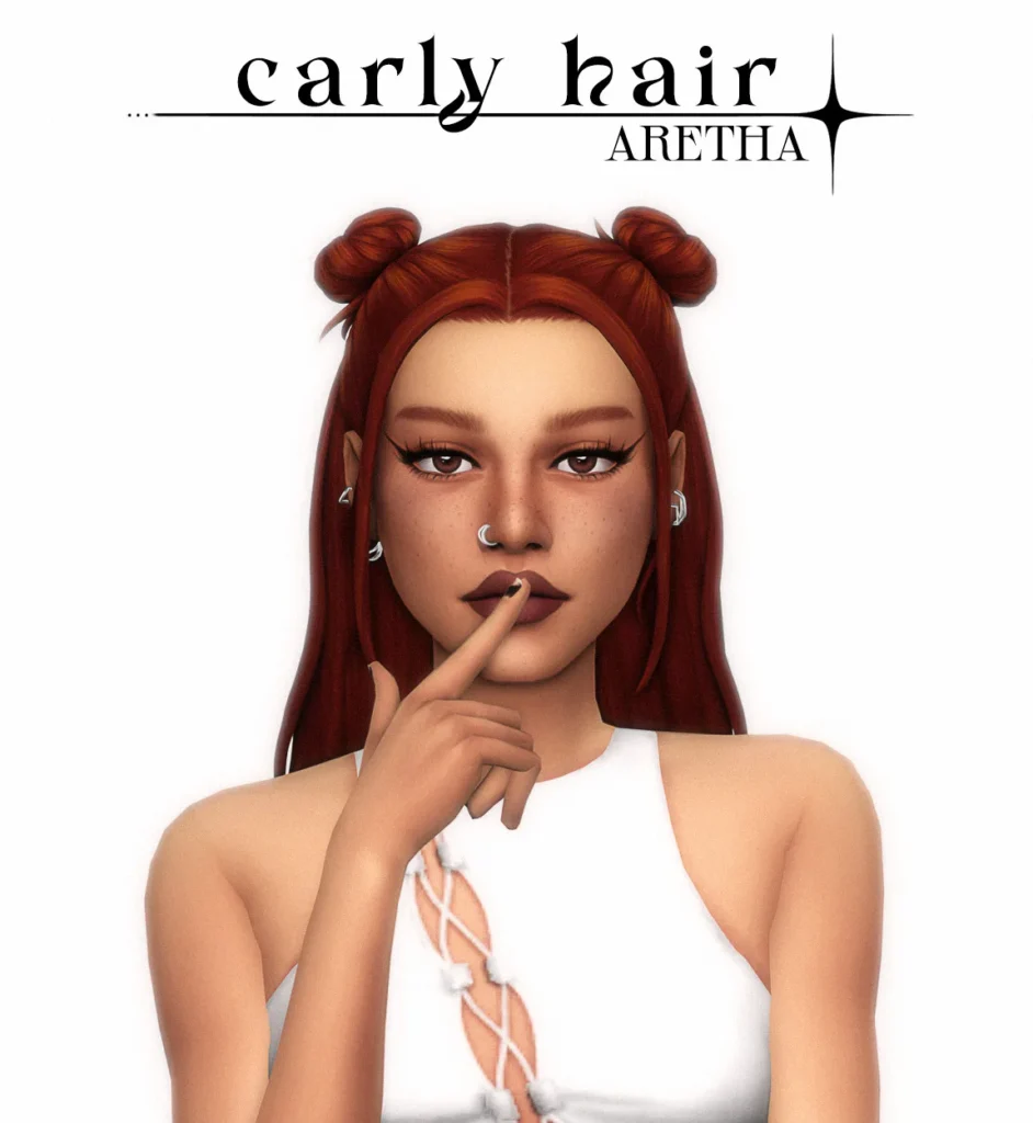 Vista previa de Carly cabello (2 versions), cabello de arethabee para Los Sims 4.