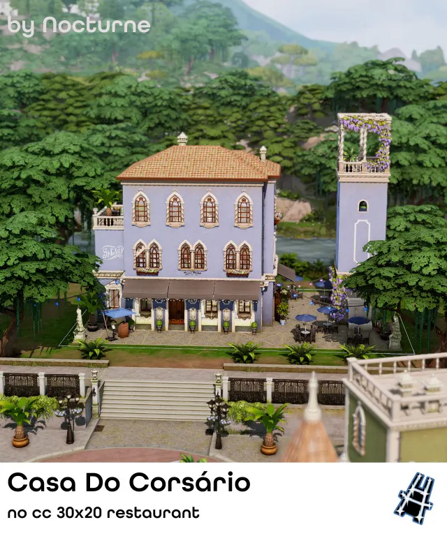 Vista previa de Casa Do Corsário, solares y habitaciones de nocturne-vi para Los Sims 4.