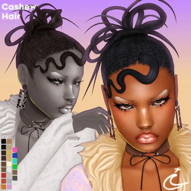 Vista previa de CASHEW cabello BY IMVIKAI, cabello de imvikai para Los Sims 4.