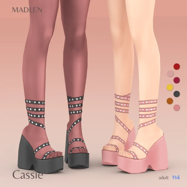 Vista previa de Cassie zapatos saw these in one of the euphoria, zapatos de madlensims para Los Sims 4.