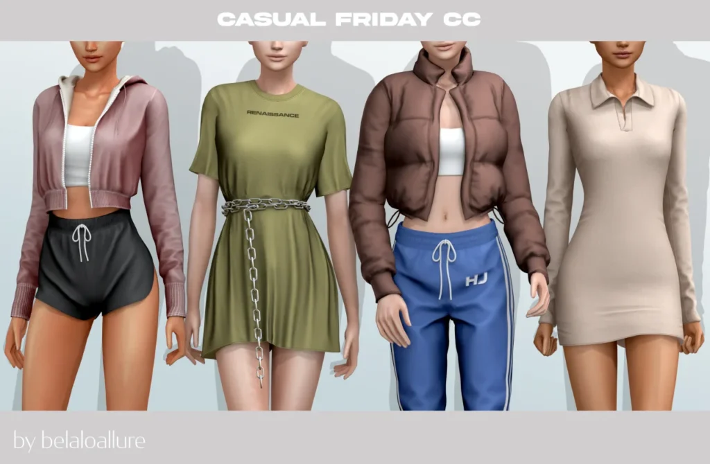 Vista previa de Casual friday cc, ropa de belaloallure3 para Los Sims 4.