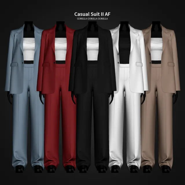 Vista previa de Casual Suit II AF, crear un sim de gorillax3-cc para Los Sims 4.