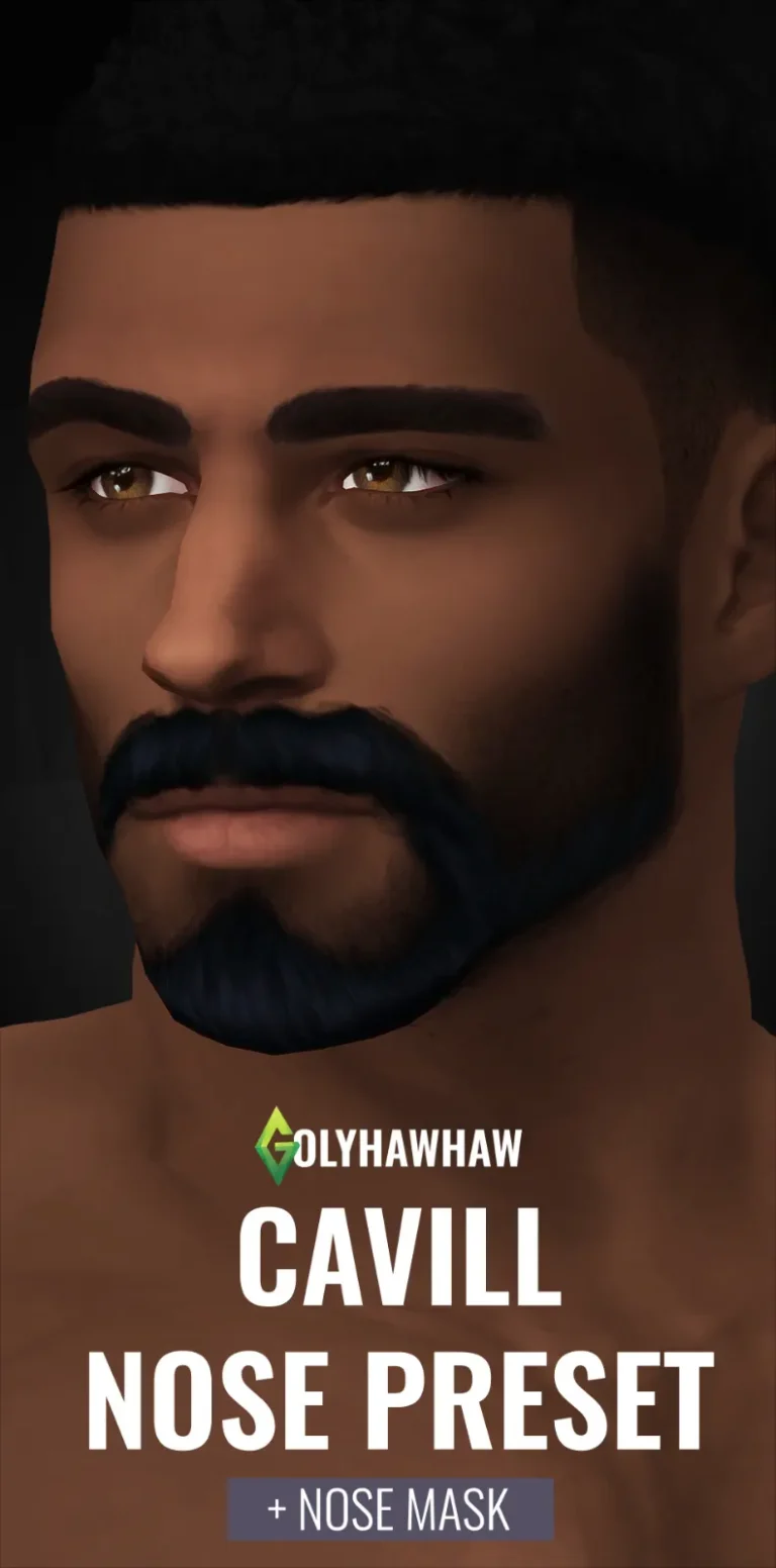 Vista previa de CAVILL NOSE PRESET + NOSE OVERLAY, genética de golyhawhaw para Los Sims 4.