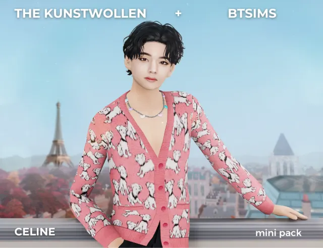Celine Hearts: collar en colaboración de The Kunstwollen para Los Sims 4.