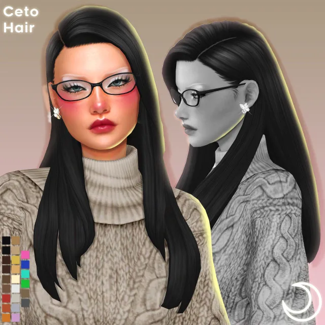 Vista previa de CETO cabello BY IMVIKAI, cabello de imvikai para Los Sims 4.