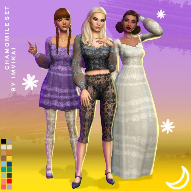 Vista previa de CHAMOMILE SET BY IMVIKAI (7 ITEMS), crear un sim de imvikai para Los Sims 4.