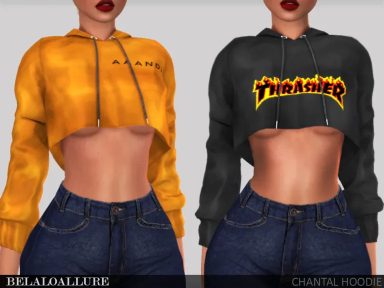 Vista previa de Chantal hoodie, crear un sim de belaloallure3 para Los Sims 4.