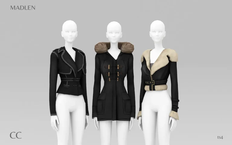 Vista previa de Check out some of the jackets made recently left, ropa de madlensims para Los Sims 4.