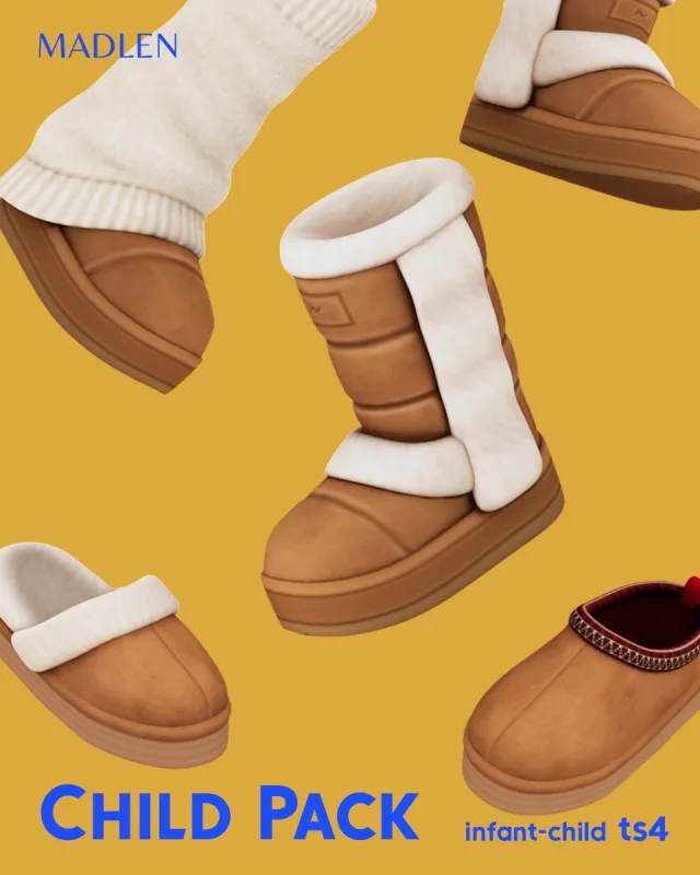 Vista previa de Child pack my ugg isnpired sets are now available, zapatos de madlensims para Los Sims 4.