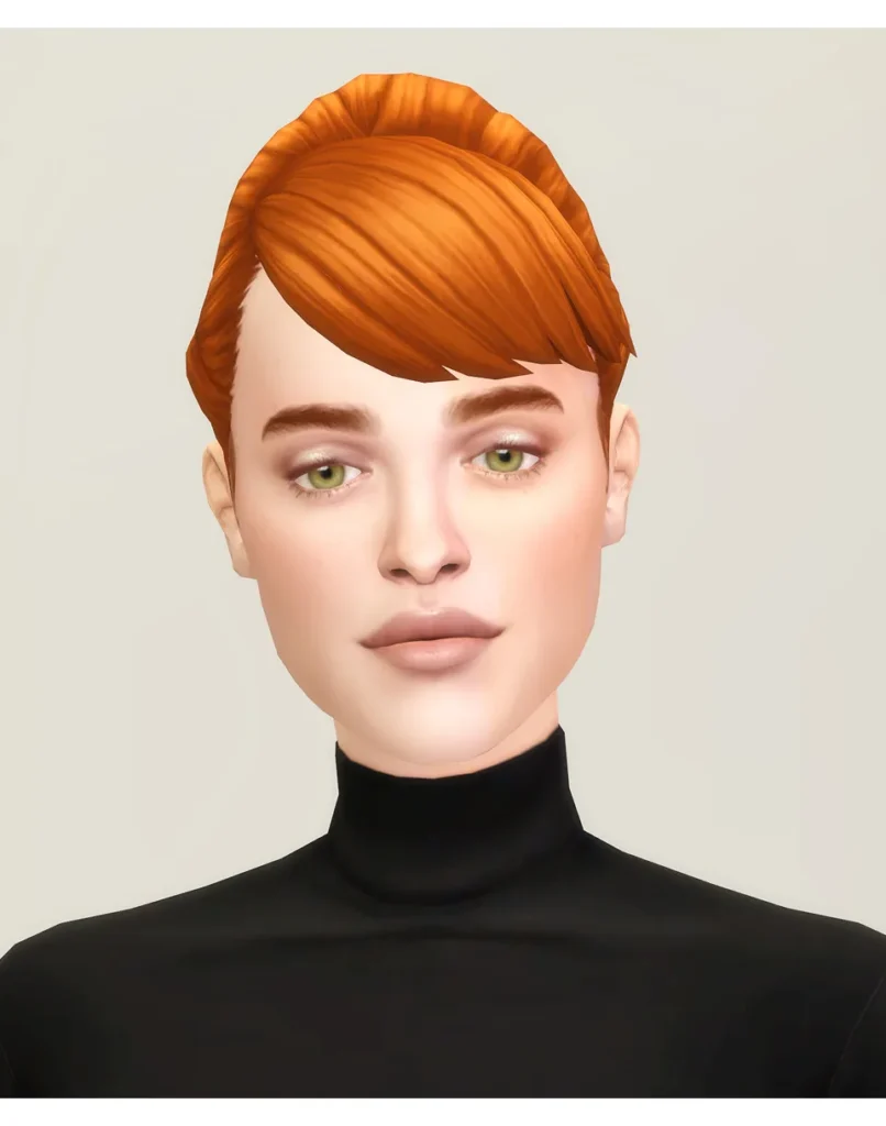 Vista previa de Chloé Bun (22 color), cabello de rustys-cc para Los Sims 4.