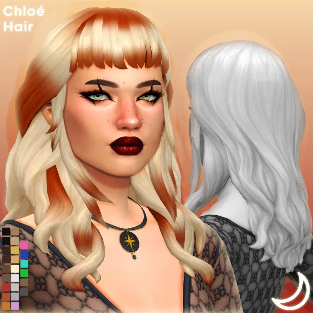 Vista previa de CHLOÉ cabello BY IMVIKAI, cabello de imvikai para Los Sims 4.