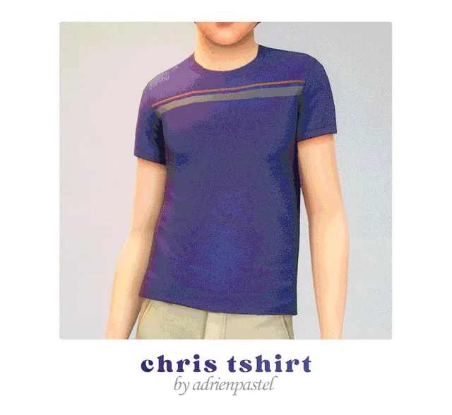 Vista previa de Chris T-Shirt (Kids), ropa de its-adrienpastel para Los Sims 4.
