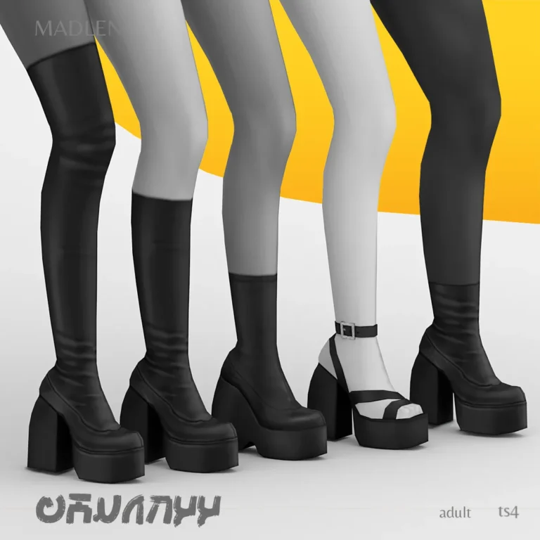 Vista previa de Chunkyy set this is a colección of recently, zapatos de madlensims para Los Sims 4.