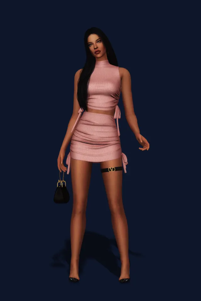Vista previa de Cinched Mini vestido, ropa de gorillax3-cc para Los Sims 4.