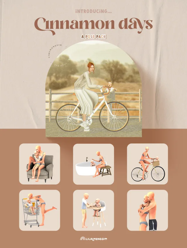 Vista previa de Cinnamon days β ππππ ππππ, poses de lilalmondsim para Los Sims 4.