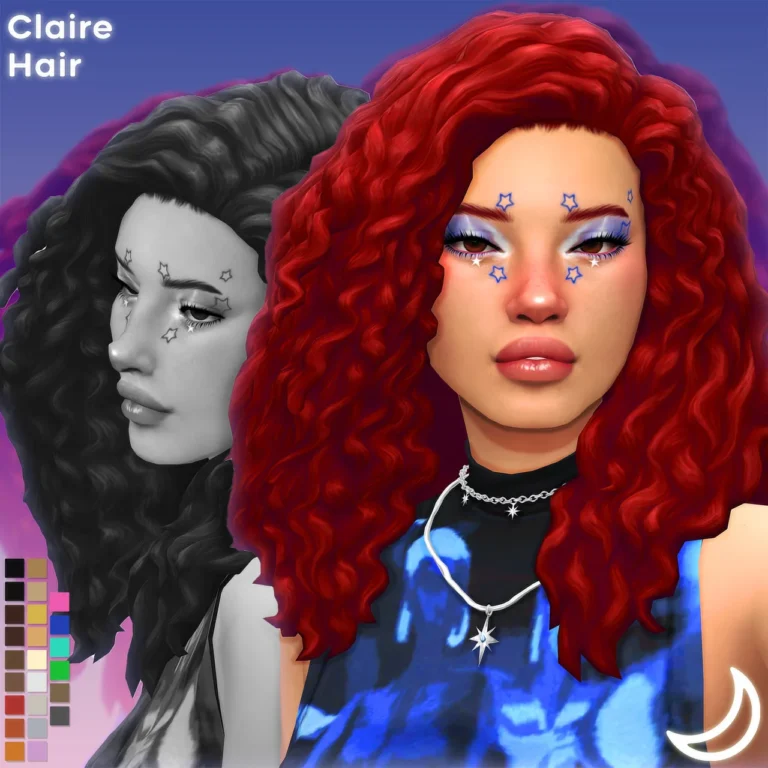 Vista previa de CLAIRE cabello BY IMVIKAI, cabello de imvikai para Los Sims 4.