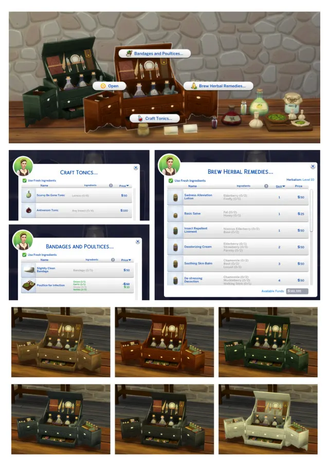 Vista previa de Claires Medicine Box ~ Hunting & Foraging Add-on, mods de littlbowbub para Los Sims 4.