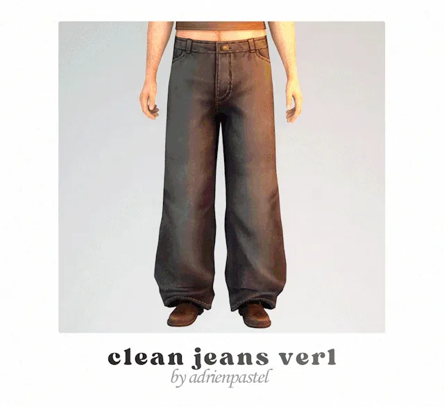 Vista previa de Clean Jeans Set (Male), ropa de its-adrienpastel para Los Sims 4.