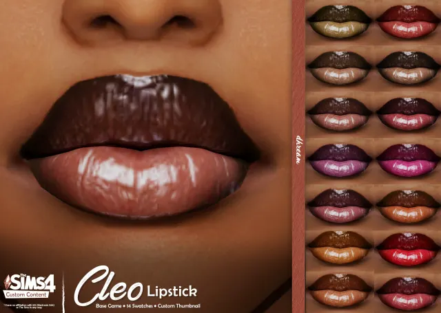 Vista previa de Cleo labial, maquillaje de dhreamcc para Los Sims 4.