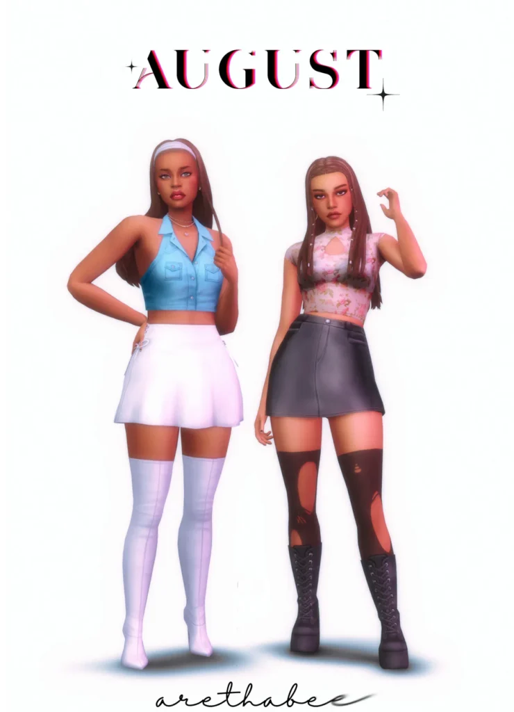 Vista previa de Colección august, crear un sim de arethabee para Los Sims 4.