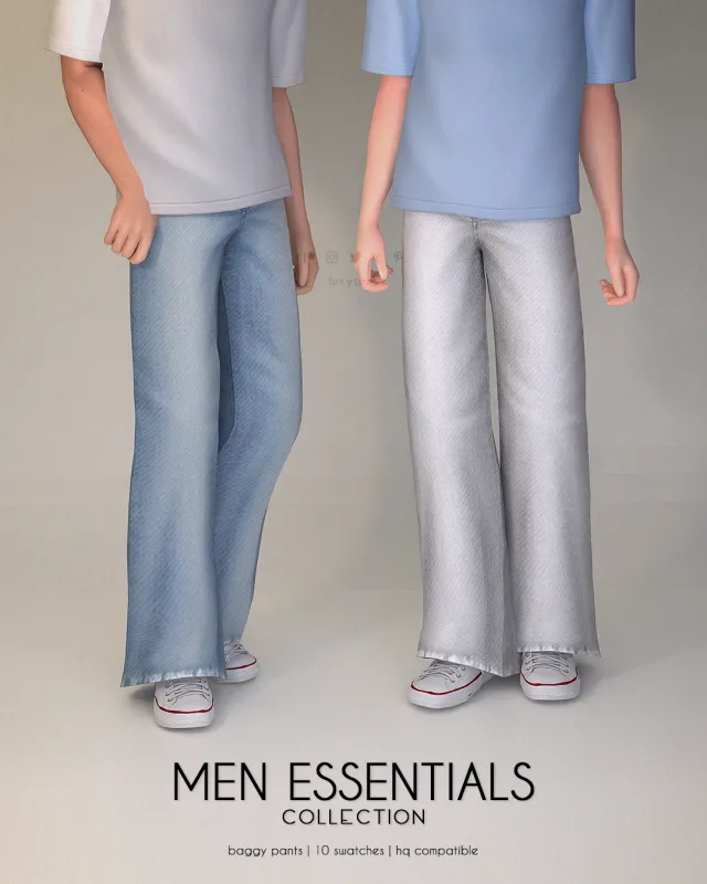 Vista previa de Colección Baggy jeans - Men Essentials, ropa de luxysims para Los Sims 4.