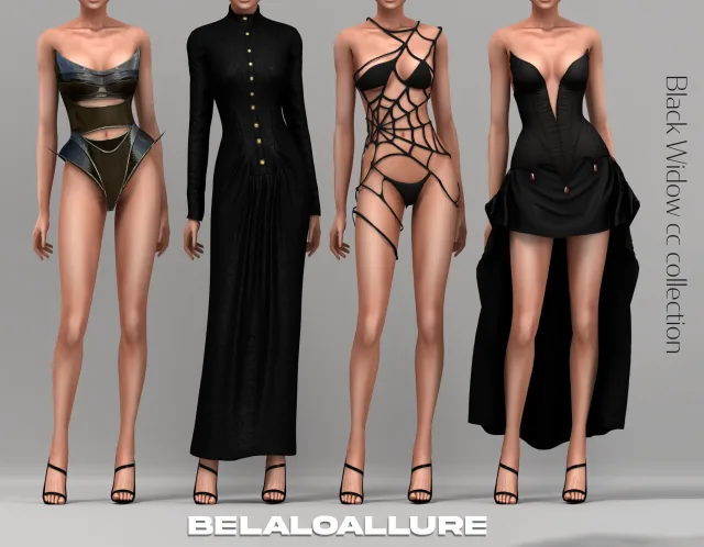 Vista previa de Colección Belaloallure_Black Widow cc, crear un sim de belaloallure3 para Los Sims 4.