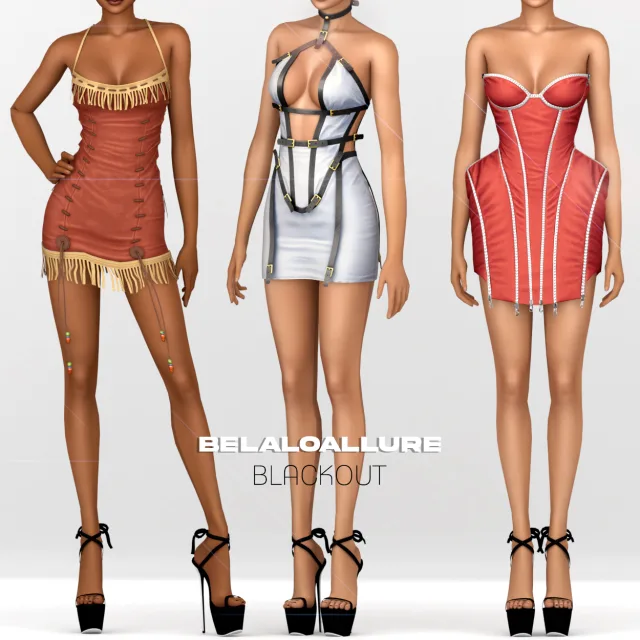 Vista previa de Colección Belaloallure_Blackout cc, crear un sim de belaloallure3 para Los Sims 4.