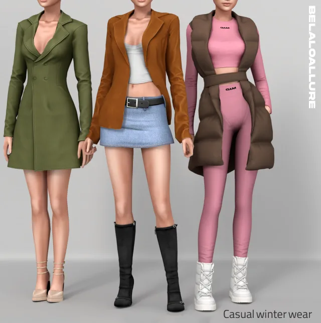 Vista previa de Colección Belaloallure_Casual winter wear cc, crear un sim de belaloallure3 para Los Sims 4.