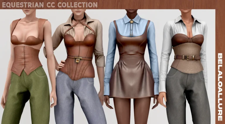 Vista previa de Colección Belaloallure_Equestrian cc, crear un sim de belaloallure3 para Los Sims 4.