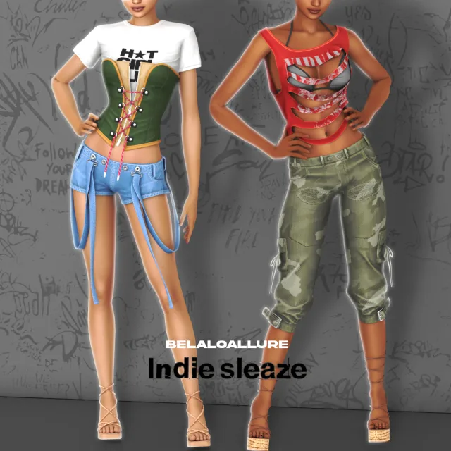 Vista previa de Colección Belaloallure_Indie Sleaze cc, crear un sim de belaloallure3 para Los Sims 4.