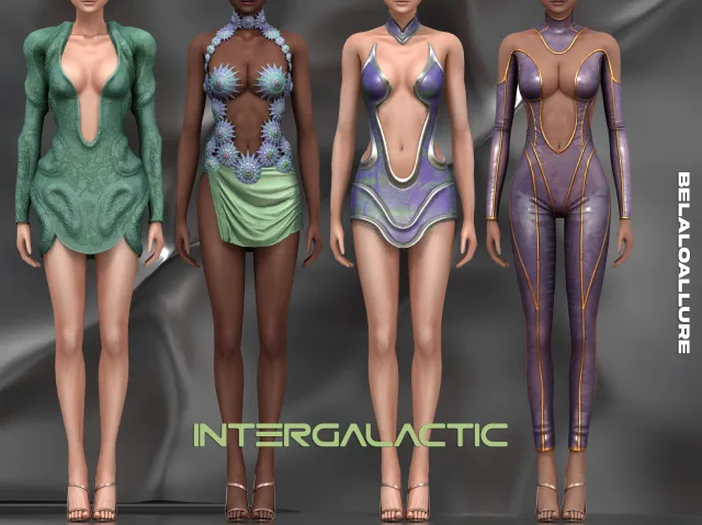 Vista previa de Colección Belaloallure_Intergalactic CC, crear un sim de belaloallure3 para Los Sims 4.
