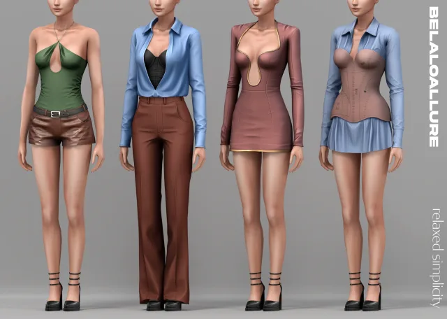 Vista previa de Colección Belaloallure_Relaxed simplicity cc, crear un sim de belaloallure3 para Los Sims 4.
