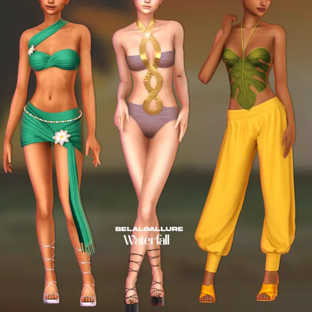 Vista previa de Colección Belaloallure_Waterfall cc, crear un sim de belaloallure3 para Los Sims 4.
