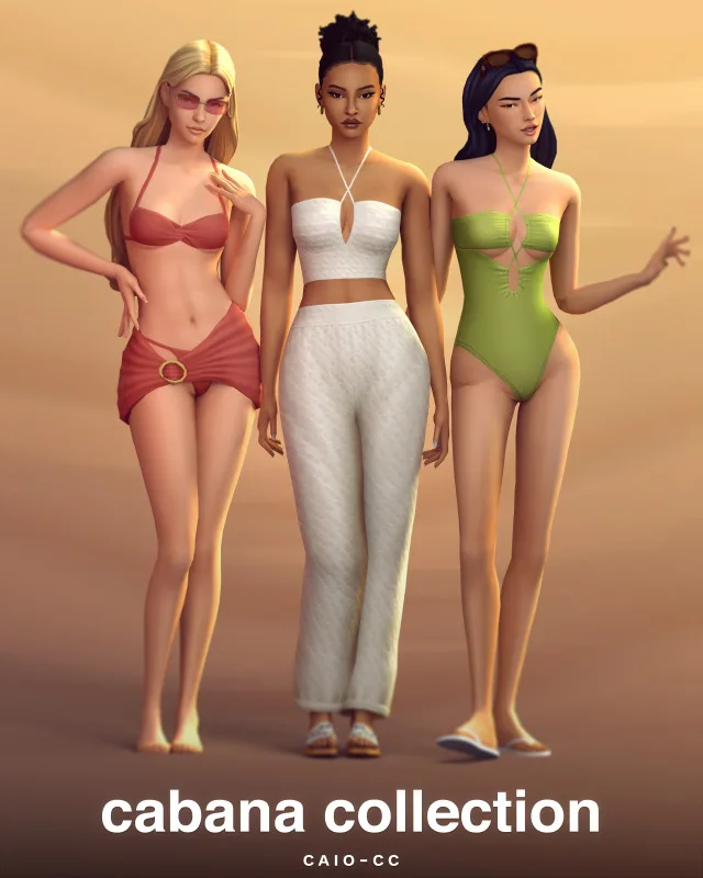 Vista previa de Colección Cabana, crear un sim de caio-cc para Los Sims 4.