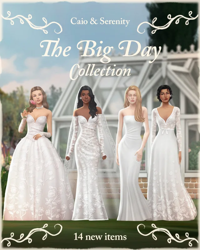 Vista previa de Colección Caio x Serenity - The Big Day, crear un sim de caio-cc para Los Sims 4.