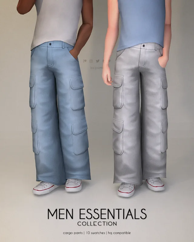 Vista previa de Colección Cargo pants - Men Essentials, ropa de luxysims para Los Sims 4.